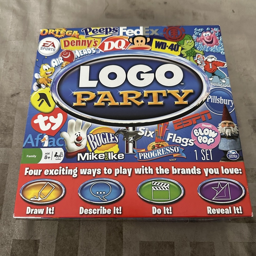Logo Party Board Game Spin Master 20060227 Family Ages 8+ Complete w/o Manual